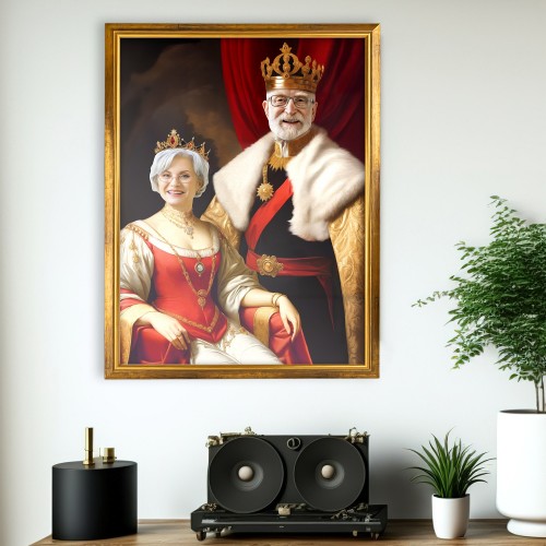 Królewski portret ze zdjęcia (50 x 70 cm) dla babci i dziadka - Korona