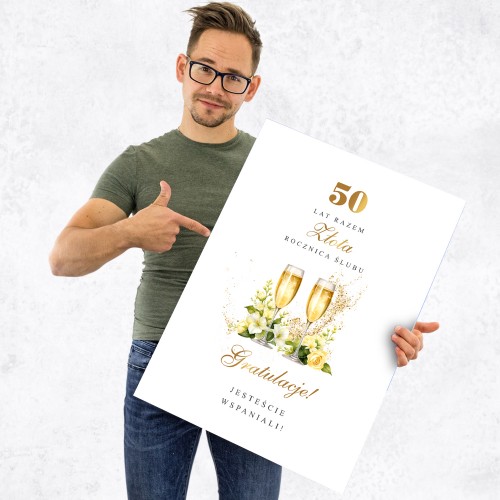 Kartka XXL na 50 rocznicę ślubu - Złoty jubileusz