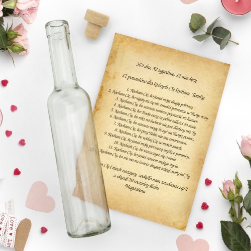 List w butelce z dedykacją na 20 rocznicę ślubu dla męża - Każdego dnia
