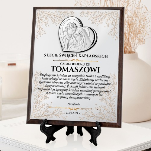 Obraz Świętej Rodziny srebrny na 5-lecie kapłaństwa - Kaznodzieja