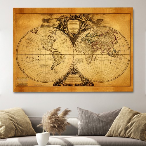 Mapa świata z 1752 na płótnie (70x100 cm) na 20-lecie firmy - Zespół