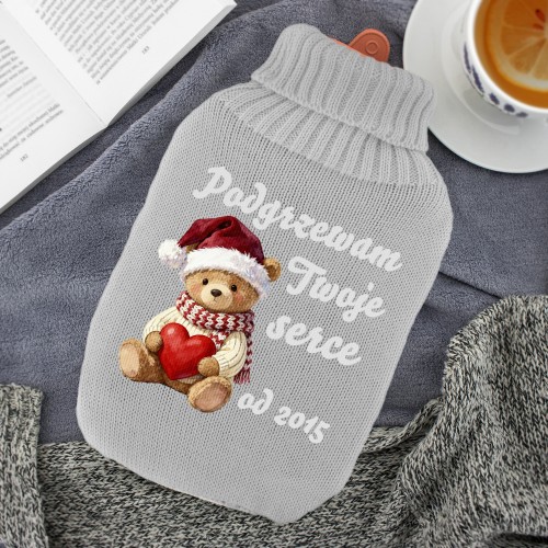 Termofor w sweterku z nadrukiem dla niej - Ogrzewacz serca