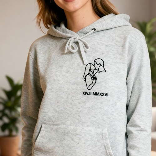 Bluza z kapturem i haftem dla ukochanej Rozmiar M - Pocałunek