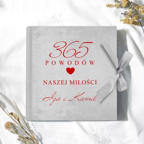Album na zdjęcia welurowy z nadrukiem dla zakochanych - Powody miłości