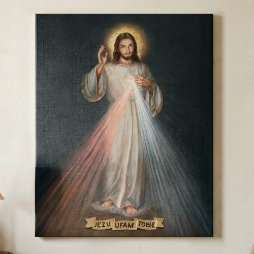 Obraz do salonu Jezus Miłosierny 30x40 cm na płótnie - Syn Boży