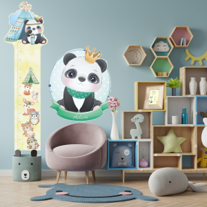 Naklejki ścienne dziecięce – imienne - Miś Panda