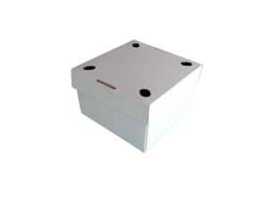 Karton na burgera 155x155x100 mm Fala E 400 g/m2 3W biały zewn.