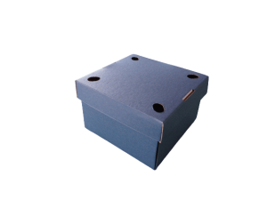 Karton na burgera 155x155x100 mm Fala E 400 g/m2 3W modry zewn.