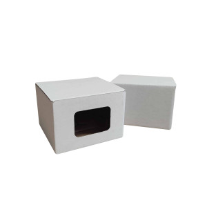 Karton FEFCO215 Fala E 80x80x50mm z okienkiem biały zewn.