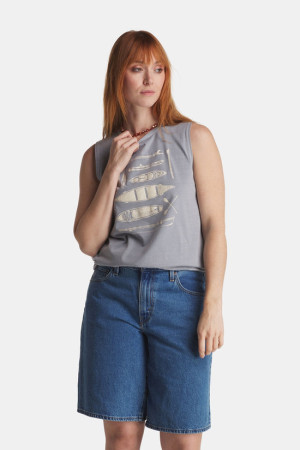 KAVU Summertown Top Dames Grijs S