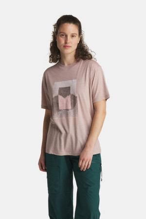 icebreaker Merino 150 Tech Lite Mountain Shift Tee Roze L
