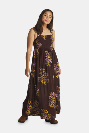 Passenger Soleis Woven Maxi Jurk Dames Bruin XL