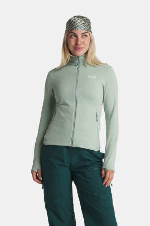 Jack Wolfskin Litestride FZ Fleecevest Dames Groen S