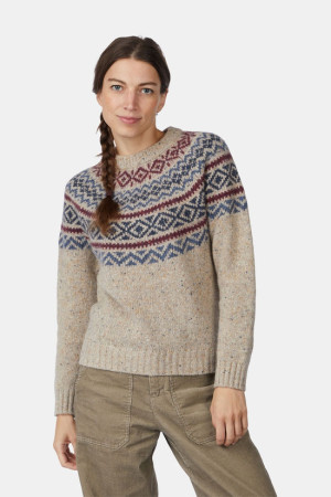 Ayacucho Halden Crew Neck W Trui Dames Bruin XS