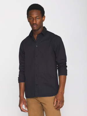 Knowledge Cotton Apparel ALF Regular Crispy Cotton Shirt Black Jet L
