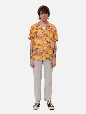 Nudie Jeans Arvid Hawaii Shirt Sunflower S