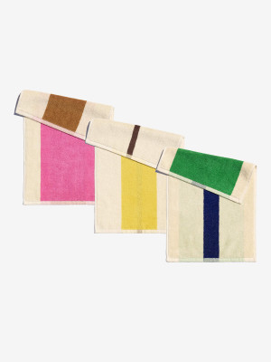 SUITE702 Gästehandtuch-Set (3-tlg.) Pink Royal Blue Brown