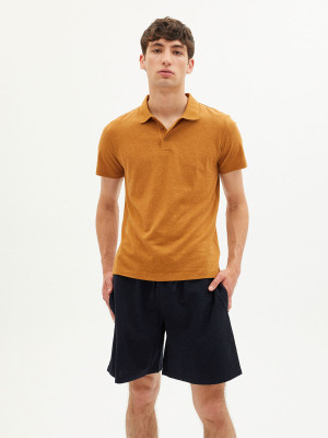 Thinking MU Hemp Polo Brown S