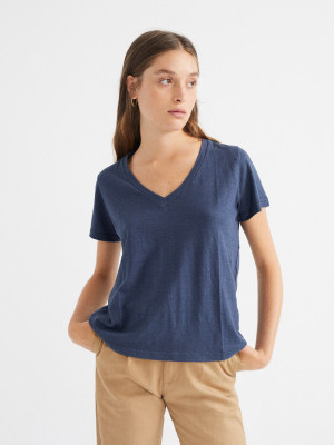 Thinking MU Hemp Clavel T-Shirt Navy XS