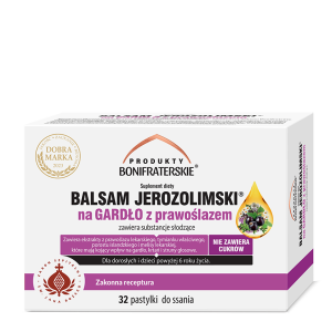 Produkty Bonifraterskie BALSAM JEROZOLIMSKI® na GARDŁO z prawoślazem 32 pastylki do ssania - Oficjalny Sklep