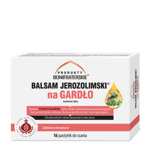 Produkty Bonifraterskie BALSAM JEROZOLIMSKI® na GARDŁO 16 pastylek do ssania - Oficjalny Sklep