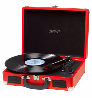 Denver Gira-Discos 33/45/78RPM Vintage 2x10W Vermelho