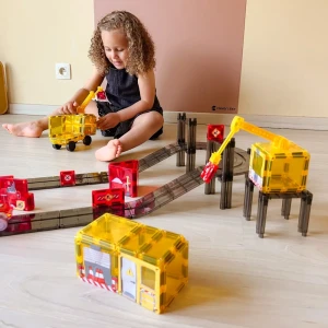 Cleverclixx klocki magnetyczne Construction Builder Pack Intense 48 elementów