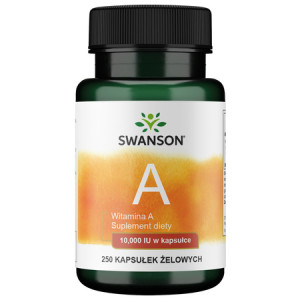 SWANSON Witamina A 10.000IU 250 kapsułek RETINOL - suplement diety