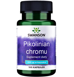 SWANSON Pikolinian chromu 200 mcg 100 kapsułek - suplement diety