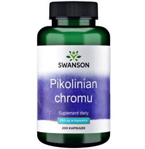 SWANSON Pikolinian chromu 200 mcg 200 kapsułek - suplement diety