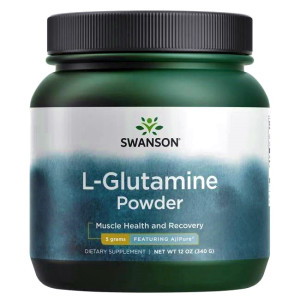 SWANSON L-Glutamine Powder 340 g proszek L-Glutamina AjiPure