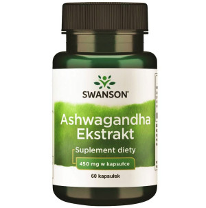 SWANSON Ashwagandha ekstrakt standaryzowany 550 mg 60 kapsułek żeń-szeń indyjski