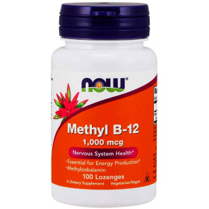 NOW Foods Methyl B-12 Witamina B-12 1000mcg 100 pastylek wegetariańskich Metylokobalamina - suplement diety
