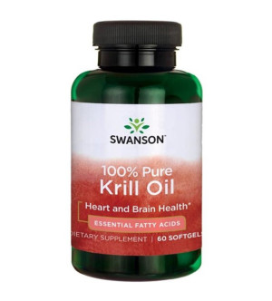 SWANSON Krill Oil 100% pure 500 mg 60 kapsułek olej z kryla antarktycznego100% czysty