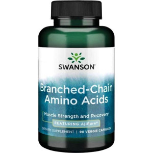 SWANSON BCAA® Branched-Chain Amino Acids AjiPure aminokwasy rozgałęzione 90 kaps wege