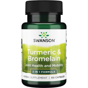 SWANSON Turmeric & Bromelain 60 kapsułek Full Spectrum kurkuma bromelina
