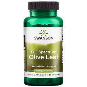 SWANSON Full Spectrum OLIVE LEAF - Liście z drzewa oliwnego - 400 mg / 60 kapsułek