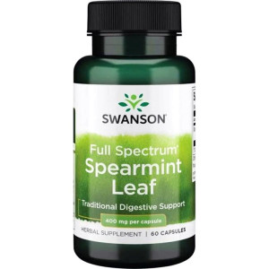SWANSON Full Spectrum SPEARMINT Mięta zielona Full Spectrum (Leaf) (Liść) 400mg 60kaps.