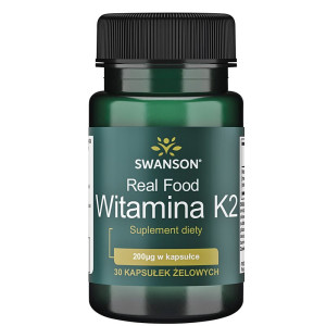 SWANSON Witamina K2 naturalna 200mcg 30 kapsułek żelowych