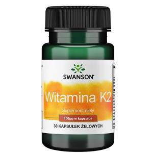 SWANSON Witamina K2 MK-7 naturalna 100mcg 30 kapsułek żelowych
