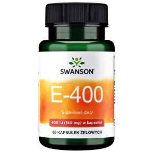 SWANSON Witamina E 400IU / 60 kapsułek żelowych