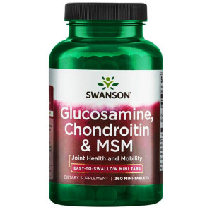 SWANSON Glucosamine Chondroitin & MSM 125 mg/ 100 mg/ 50 mg / 360 mini tabletek glukozamina chondroityna MSM