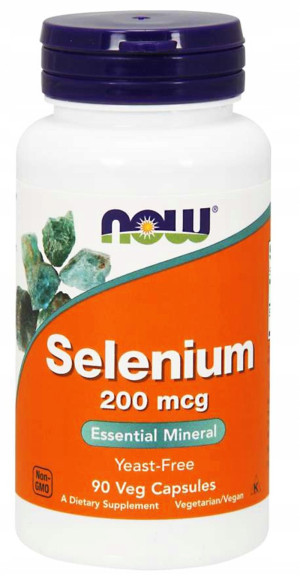 NOW Foods Selen 200mcg 90 kapsułek Lselenometionina - suplement diety