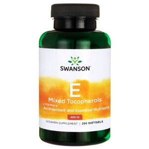 SWANSON Witamina E mieszanka TOKOFEROLI mix 400 IU / 250 kapsułek żelowych tokoferole