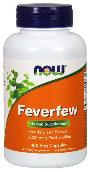 NOW Foods FEVERFEW Złocień maruna EKSTRAKT standaryzowany 100 kapsułek wegetariańskich