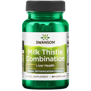 SWANSON Milk Thistle COMBO 60 kapsułek Ostropest Plamisty kompleks sylimaryna - suplement diety
