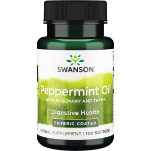 SWANSON Peppermint Oil Combination OLEJEK Z MIĘTY PIEPRZOWEJ, Olej z rozmarynu , Olejek, tymianku- 100 kapsułek
