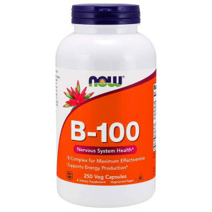 NOW Foods B-100 kompleks witamin B 250 wegetariańskich kapsułek - suplement diety