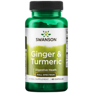 SWANSON Ginger & Turmeric 60 kapsułek imbir kurkuma full spectrum