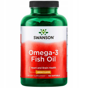 SWANSON Omega-3 smak cytrynowy 150 kapsułek - suplement diety